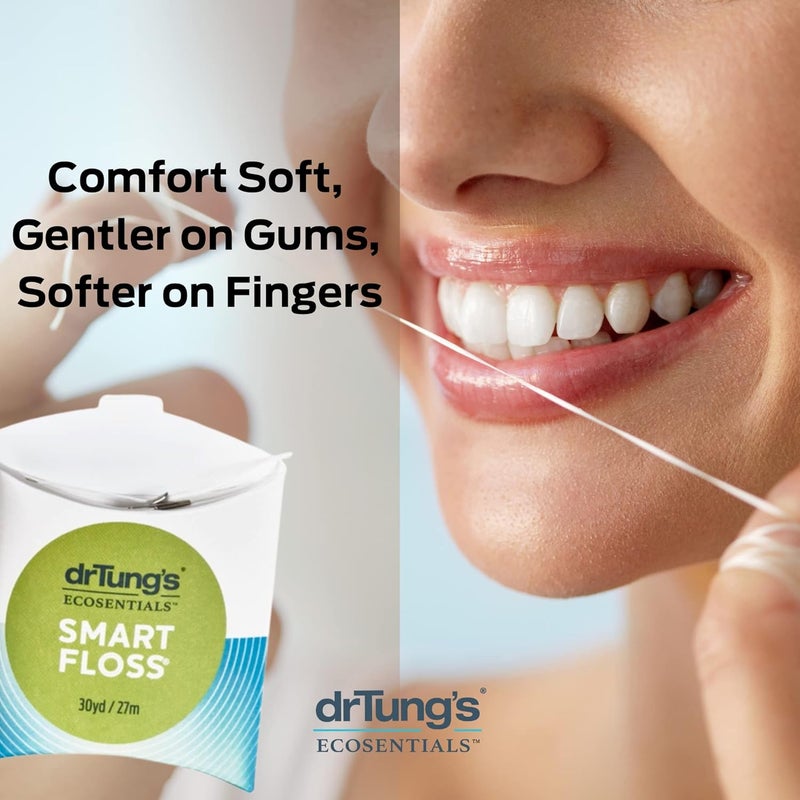 DrTung's Smart Floss - Natural Floss, PTFE & PFAS Free Floss, Gentle on Gums, Expands & Stretches, BPA Free Floss - Natural Dental Floss Cardamom Flavor (Pack of 3) - Image 3